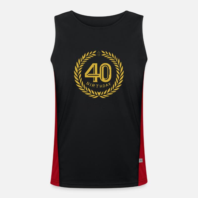 Vierzig 40 Geburtstag Funktionelles Kontrast-Tank Top für Männer 