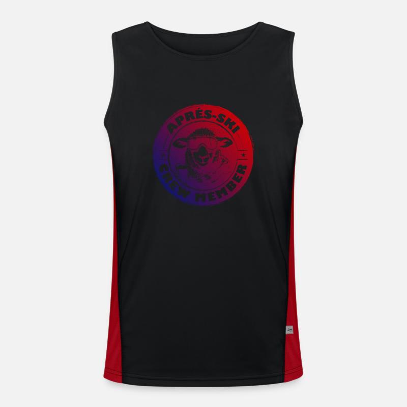 Schaf Apres Ski Team Spruch Bunt Funktionelles Kontrast-Tank Top für Männer 