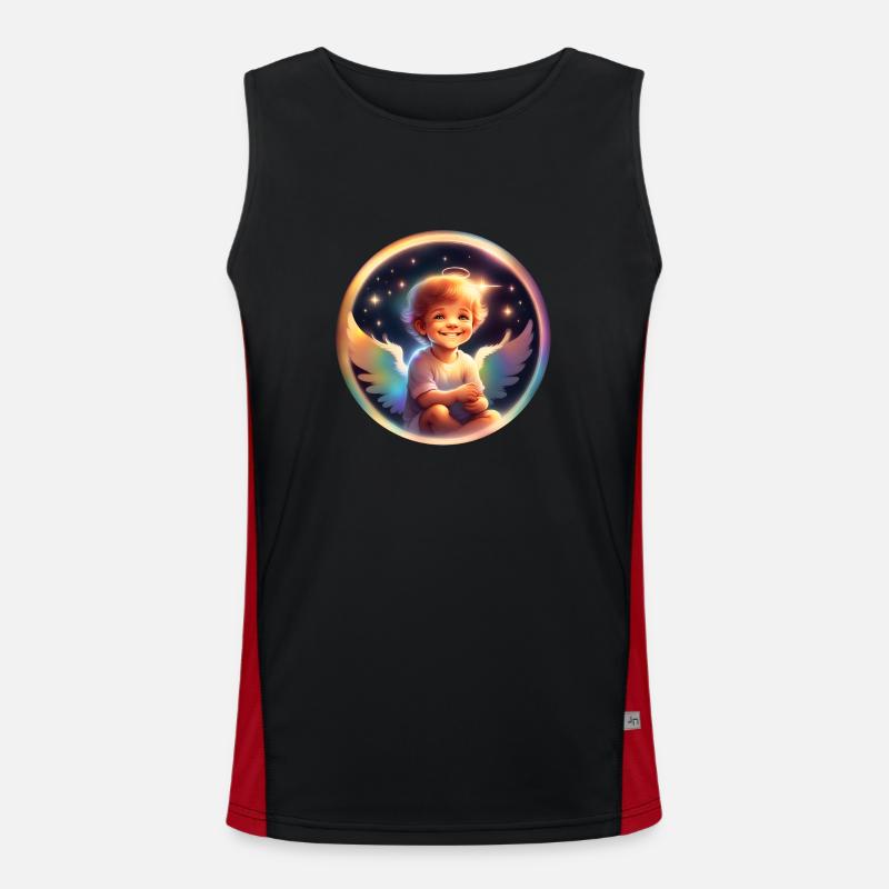 Kleiner Regenbogenengel Funktionelles Kontrast-Tank Top für Männer 