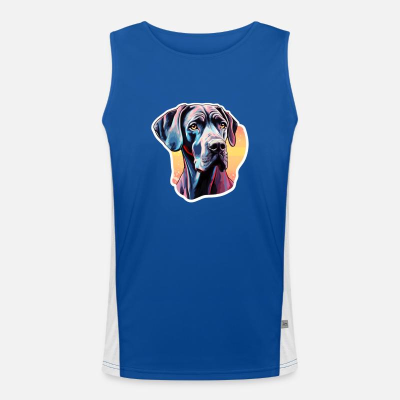 Dänische Dogge bunt Funktionelles Kontrast-Tank Top für Männer 