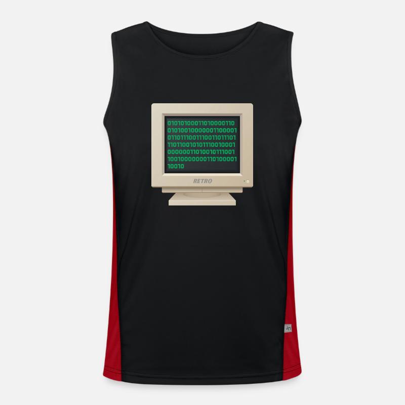 CRT - Binary Code - Men's Functional Contrast Tank Top  - black/red