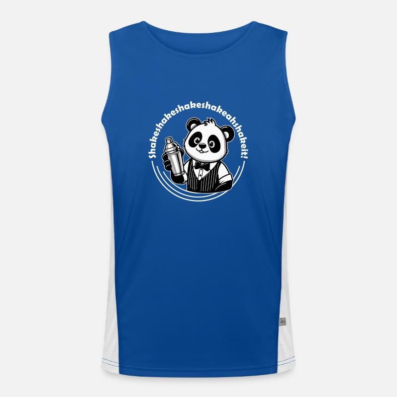 Panda Barkeeper Fun Funktionelles Kontrast-Tank Top für Männer 