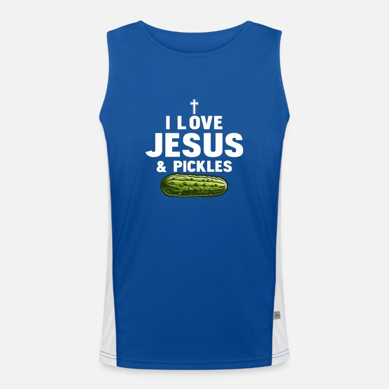J’aime Jésus & Pickles Cornichon Vegan Concombre Débardeur respirant contrasté Homme 