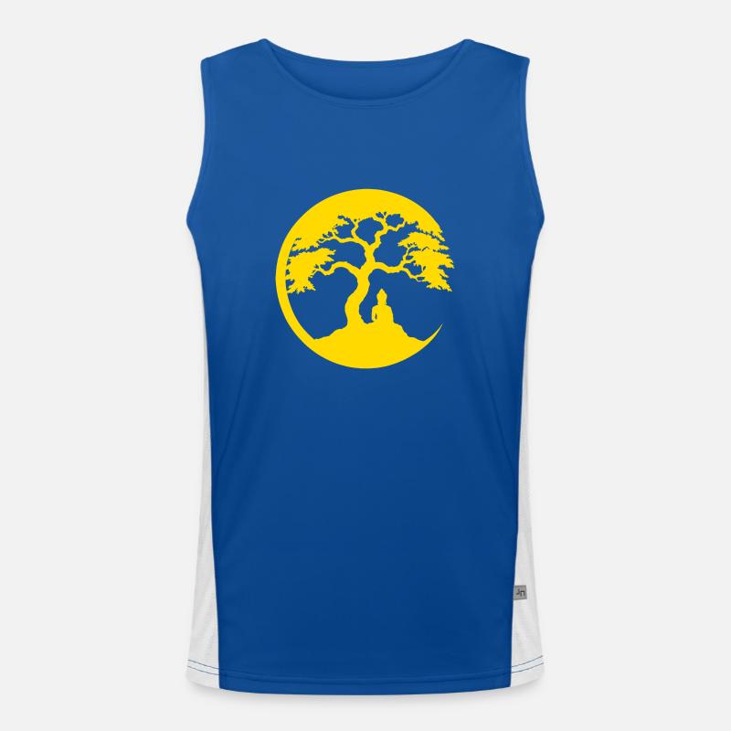 Buddha, Zen Circle Men's Functional Contrast Tank Top 