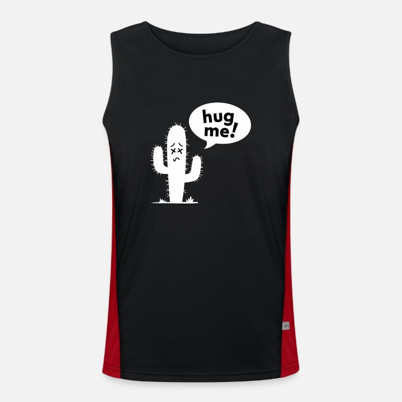 Hug Me! - Funny Cactus Men's Functional Contrast Tank Top 