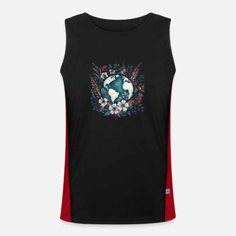 Erde Funktionelles Kontrast-Tank Top für Männer 