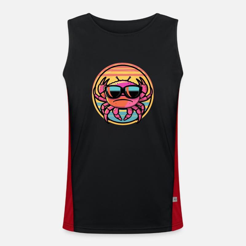 Krebs Krabbe Cool Comic Funktionelles Kontrast-Tank Top für Männer 