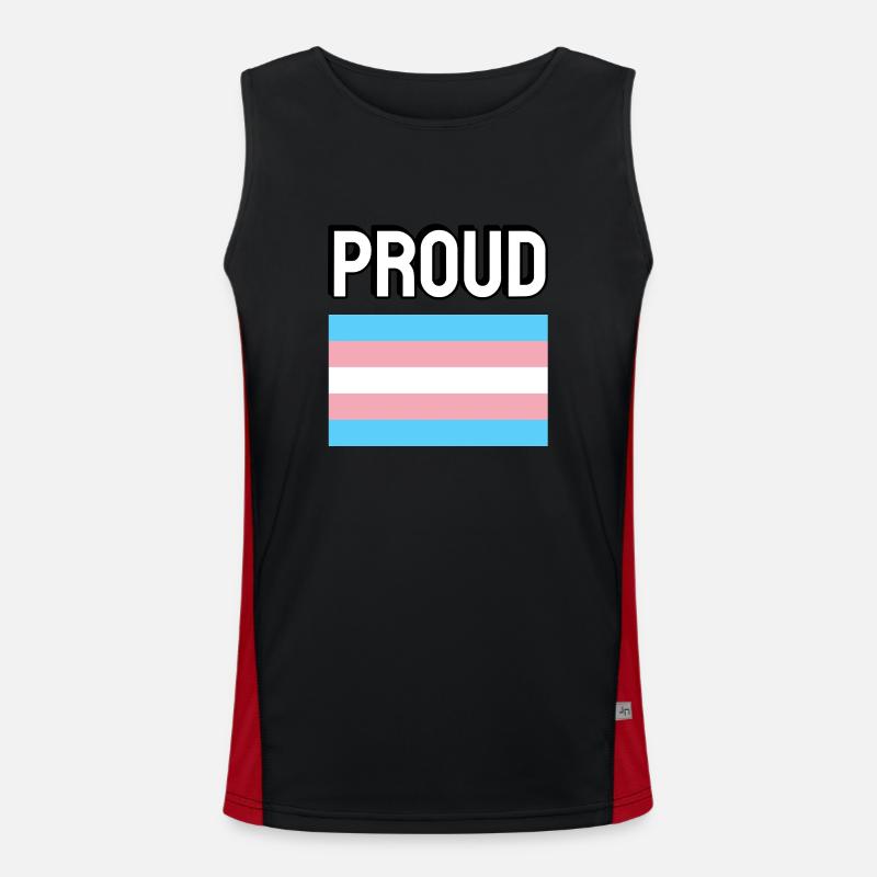 Trans Pride Transpride Flagge Stolz Funktionelles Kontrast-Tank Top für Männer 