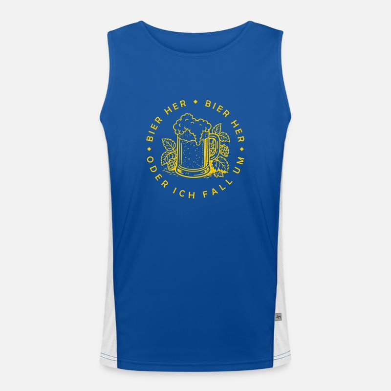 Bienen hier - Oder ich fall um! Funktionelles Kontrast-Tank Top für Männer 