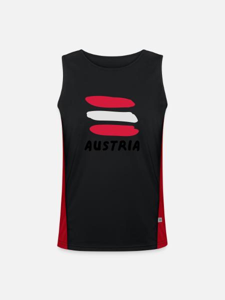 Austria - Funktionelles Kontrast-Tank Top für Männer - Schwarz/Rot