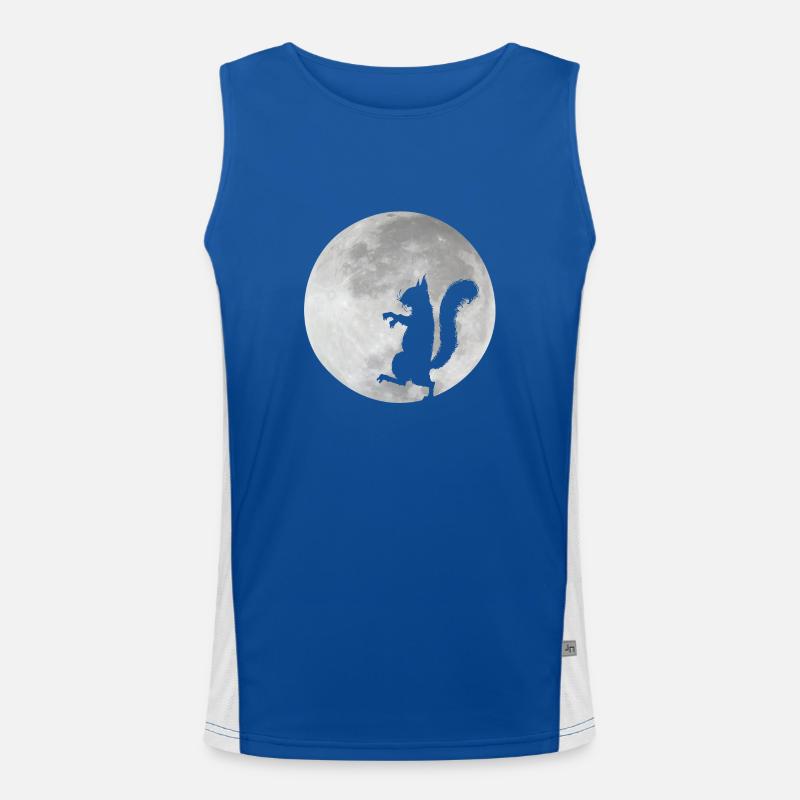 Eichhörnchen im Mond Funktionelles Kontrast-Tank Top für Männer 