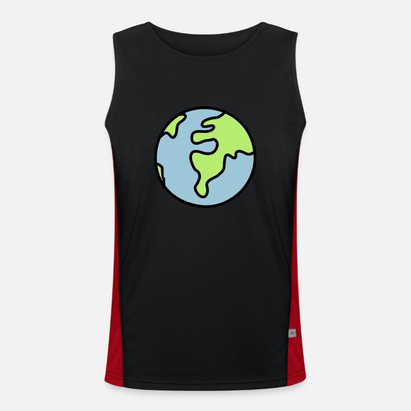 Globus - Welt Funktionelles Kontrast-Tank Top für Männer 