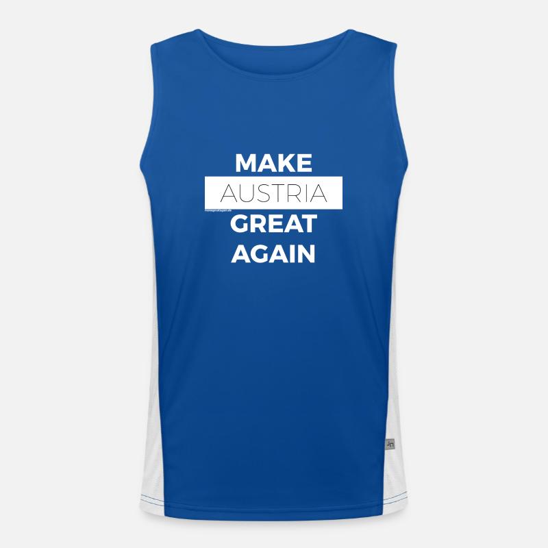 FAIRE AUTRICHE GREAT AGAIN blanc Débardeur respirant contrasté Homme 