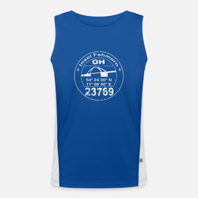 Fehmarn Stempel Funktionelles Kontrast-Tank Top für Männer 