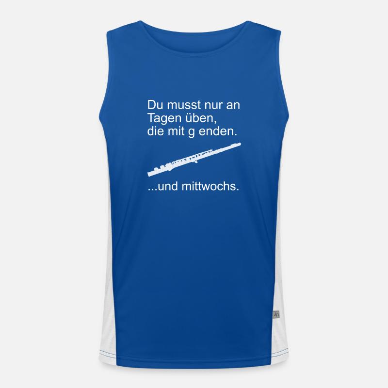 Querflöte üben Funktionelles Kontrast-Tank Top für Männer 