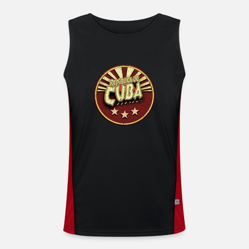 Republica De Cuba Libre (oldstyle) - Men's Functional Contrast Tank Top  - black/red