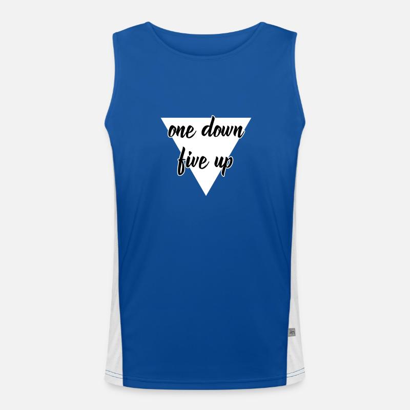 One Down Five Up design white Men's Functional Contrast Tank Top 