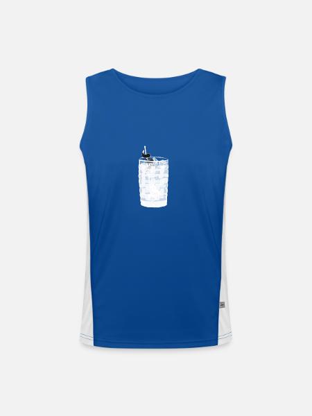 Gin Tonic glass with lemon - transparent - Men's Functional Contrast Tank Top  - royal/white - Front