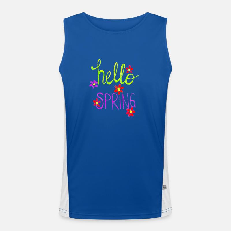 Hello Spring Springtime I love Spring Frühling Funktionelles Kontrast-Tank Top für Männer 