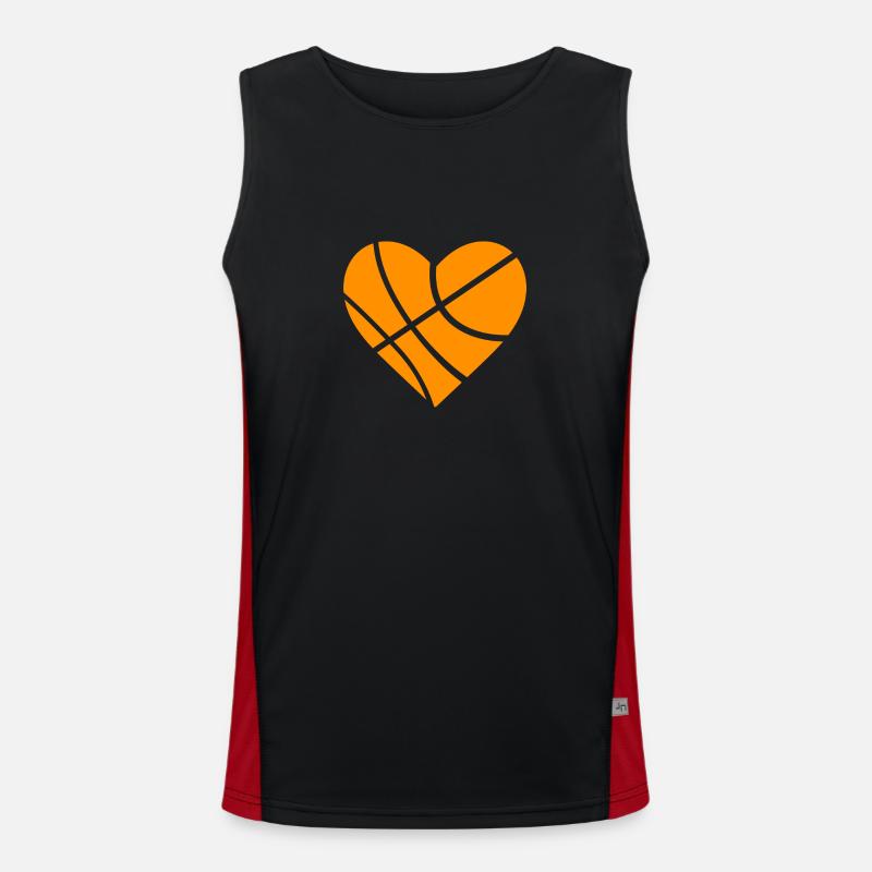 Basketball Herz Geschenk Geschenkidee Funktionelles Kontrast-Tank Top für Männer 
