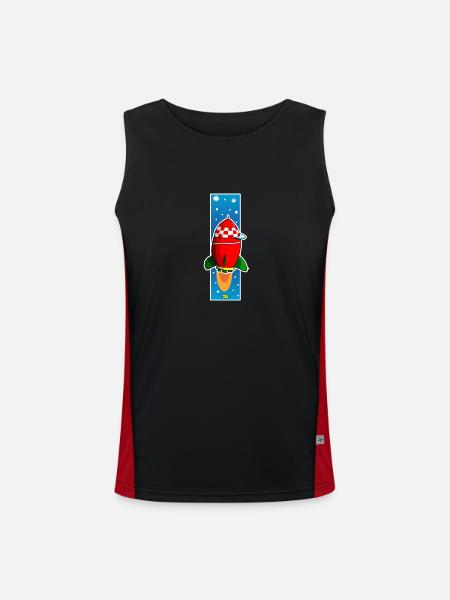 Rocket copy2 - Men's Functional Contrast Tank Top - black/red