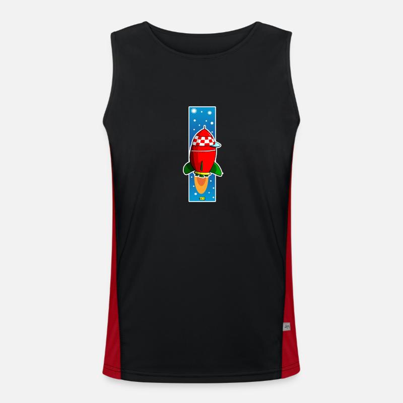 Rocket copy2 - Men's Functional Contrast Tank Top  - black/red