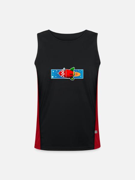 Rocket copy - Men's Functional Contrast Tank Top - black/red