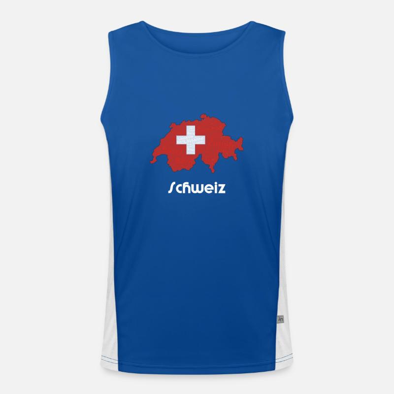 Schweiz Funktionelles Kontrast-Tank Top für Männer 