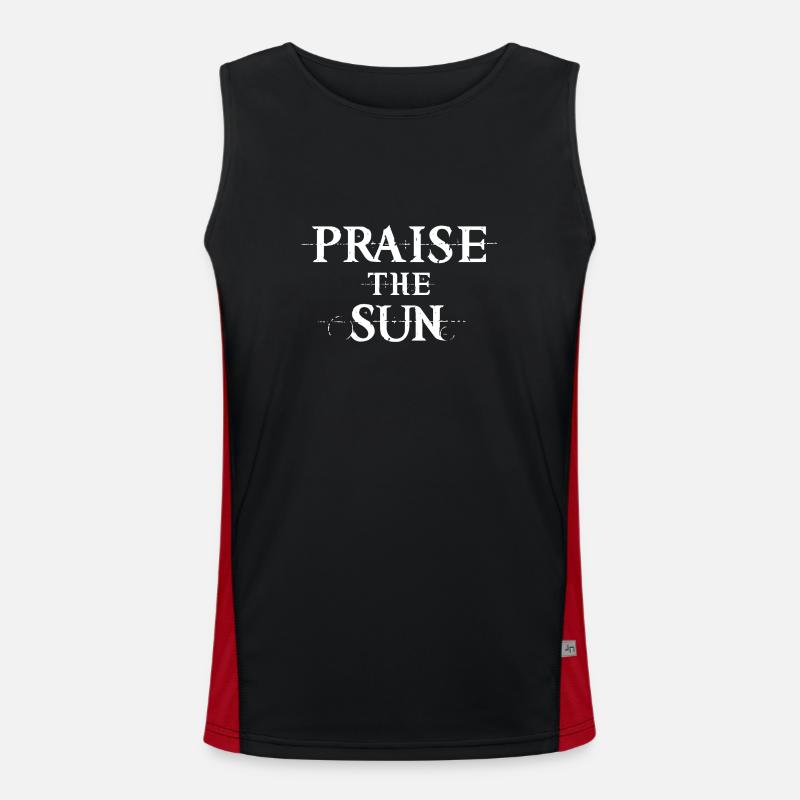 Praise the Sun - Men's Functional Contrast Tank Top  - black/red