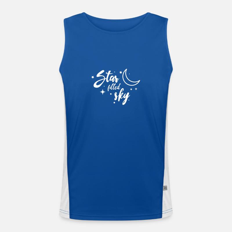 Star Moon Gift Night Sky Outer Space All Men's Functional Contrast Tank Top 