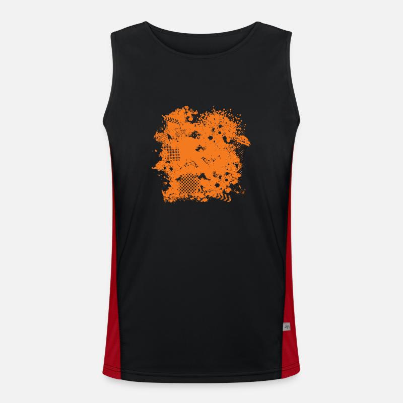 Vector background eu - Men's Functional Contrast Tank Top - black/red