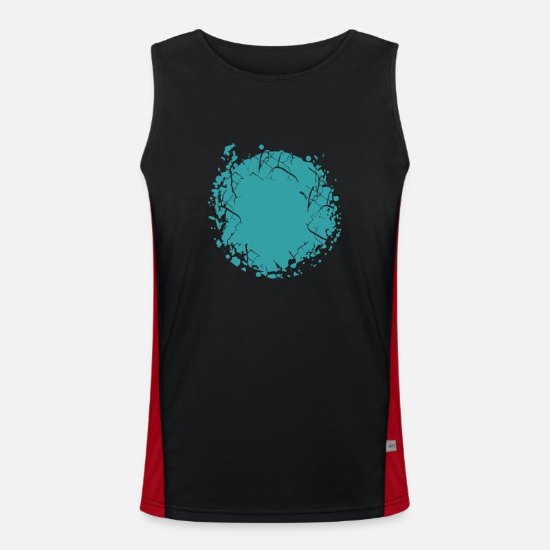 Vector background eu - Men's Functional Contrast Tank Top  - black/red