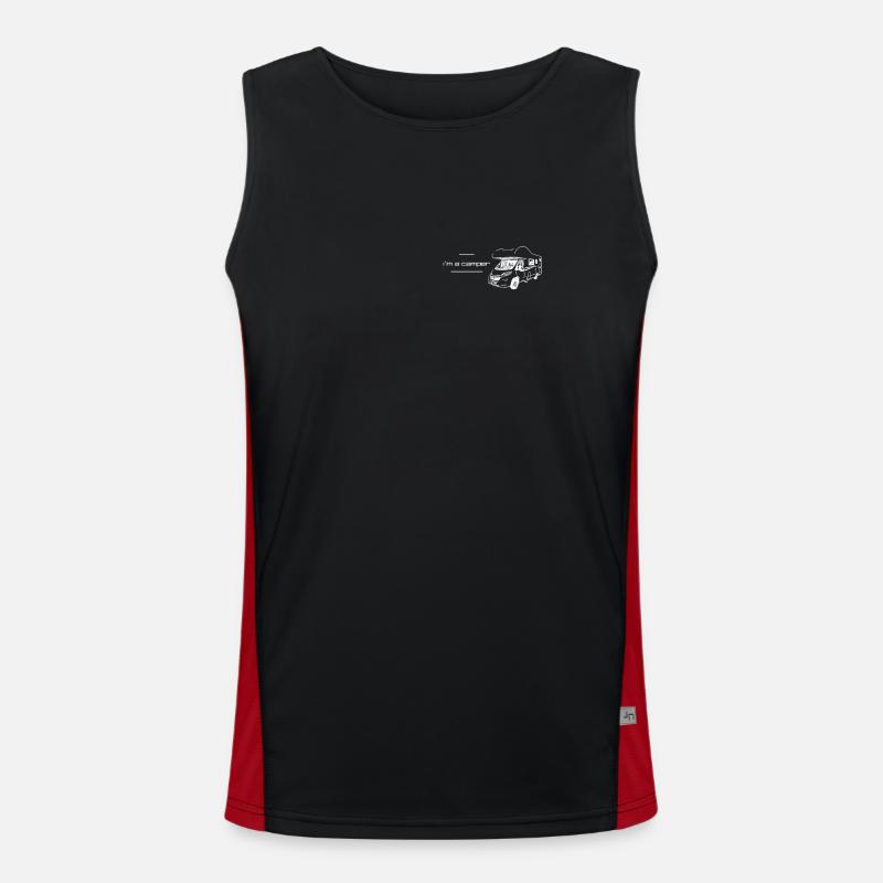 I am a camper - Men's Functional Contrast Tank Top - black/red
