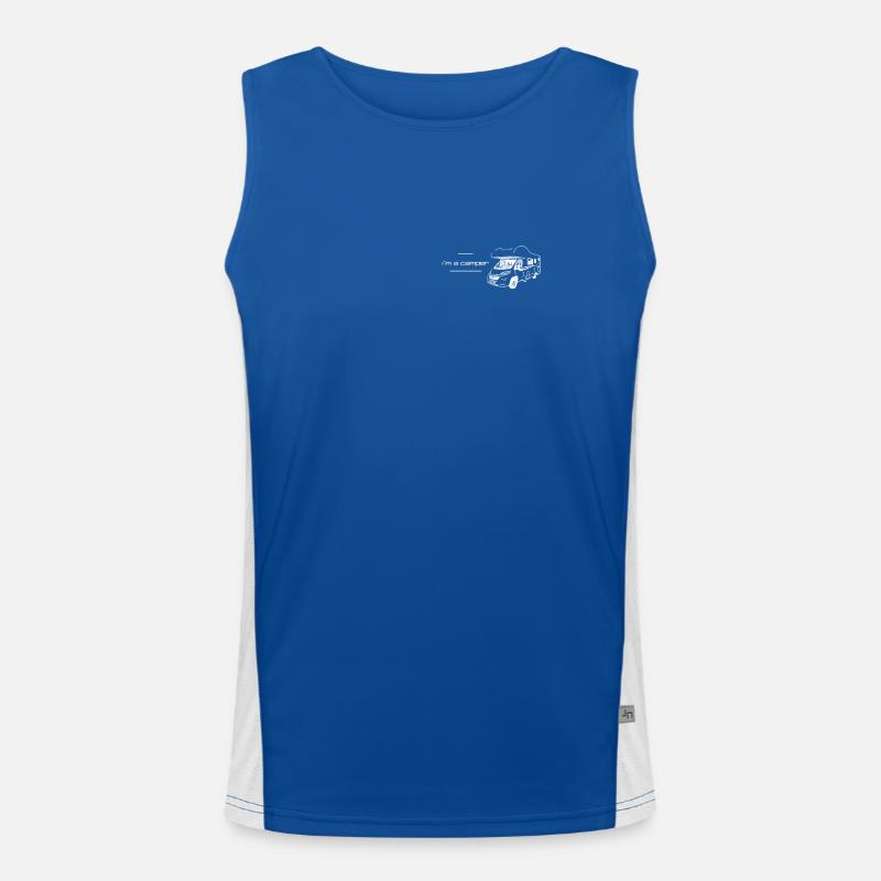 Ich bin ein Camper Funktionelles Kontrast-Tank Top für Männer 