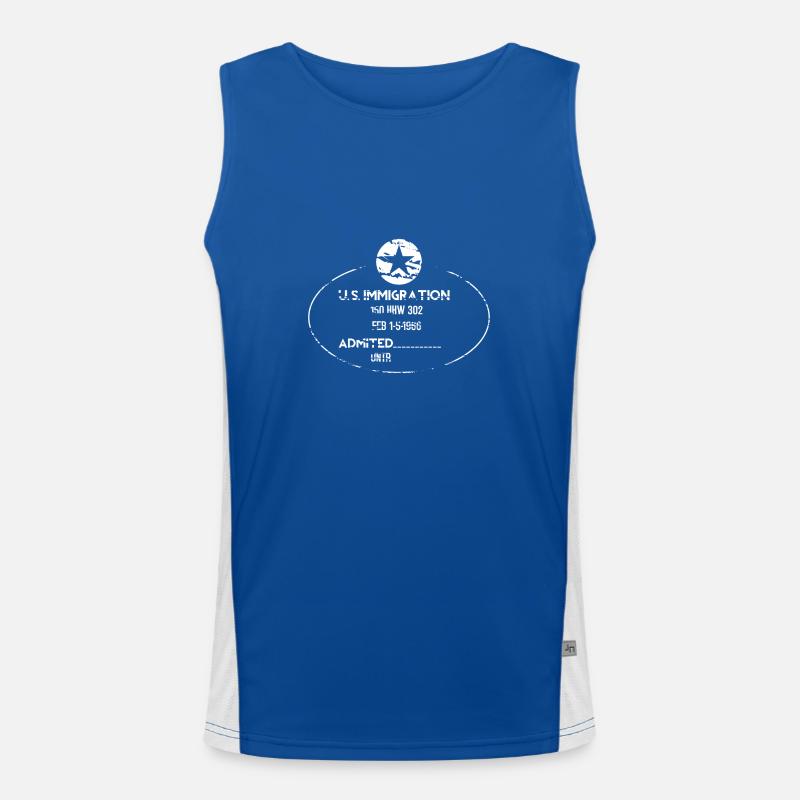 U.S Passport Stempel Funktionelles Kontrast-Tank Top für Männer 