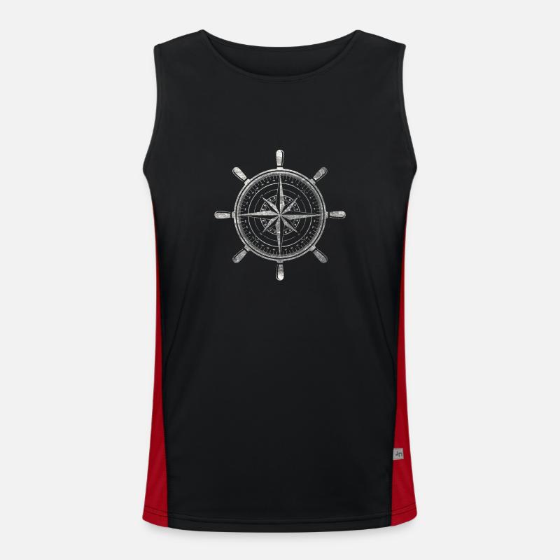 Compass grunge - Men's Functional Contrast Tank Top  - black/red