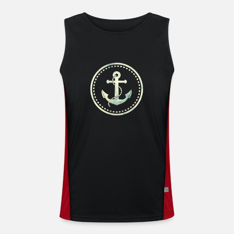 anchor - Men's Functional Contrast Tank Top  - black/red