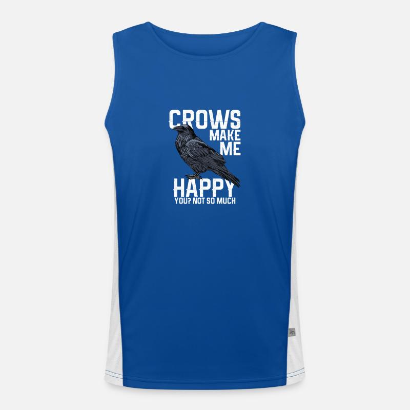 Crows make me happy - ravens Men's Functional Contrast Tank Top 