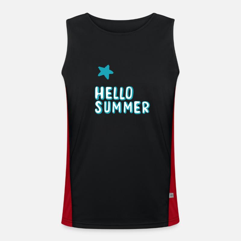 Hello Summer - Men's Functional Contrast Tank Top  - black/red