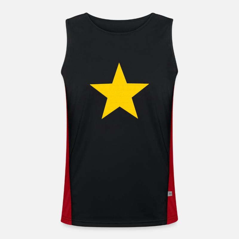 Stjerne gul stjerne - Funktionel kontrast tanktop til herrer - sort/rød