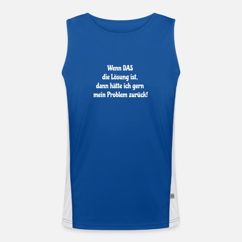 Solution -> Problem Back - Great gift idea Men's Functional Contrast Tank Top 