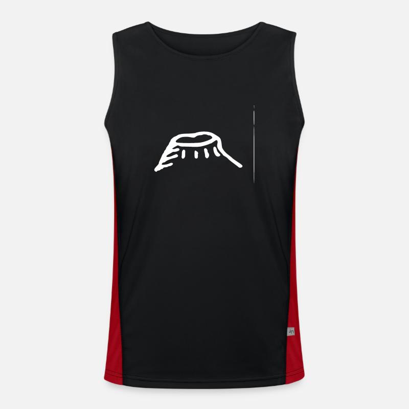 Mountain. (White) - Men's Functional Contrast Tank Top  - black/red