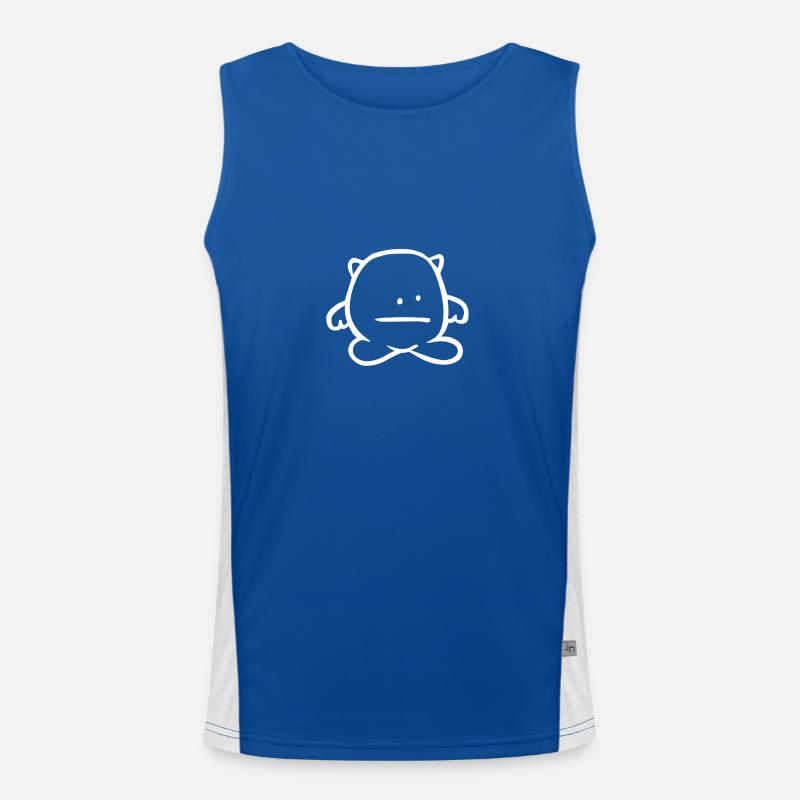 Sad Monster / Male (White) Men's Functional Contrast Tank Top 