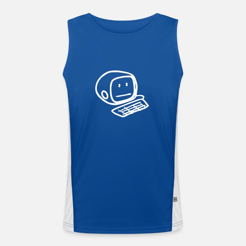 Computersmiley (Weiß) Funktionelles Kontrast-Tank Top für Männer 