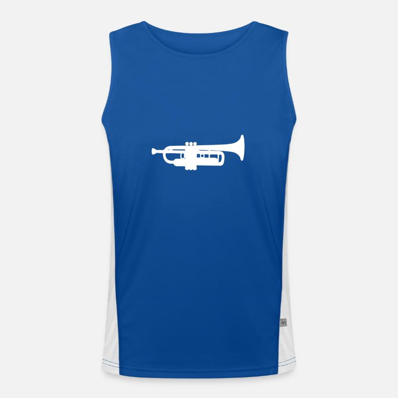 Trompete Weiß Funktionelles Kontrast-Tank Top für Männer 