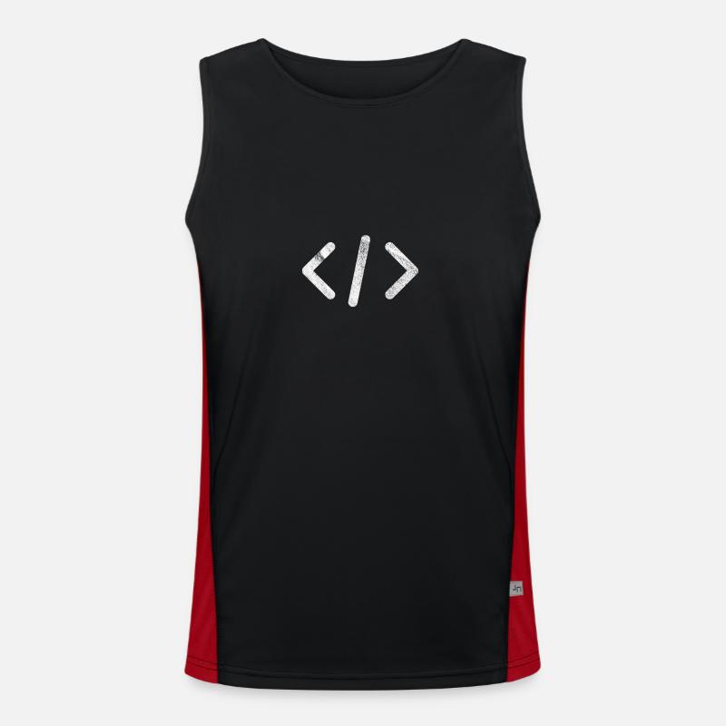 Skript Programmierer Programmieren - Funktionelles Kontrast-Tank Top für Männer  - Schwarz/Rot