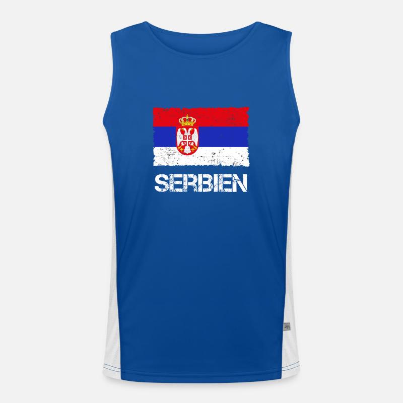 Serbien Funktionelles Kontrast-Tank Top für Männer 