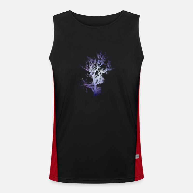 Space Baum Funktionelles Kontrast-Tank Top für Männer 