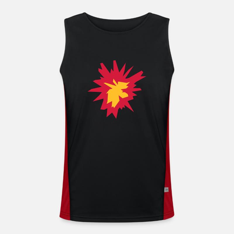 fire flame hot tnt dynamite explode explosi Men's Functional Contrast Tank Top 