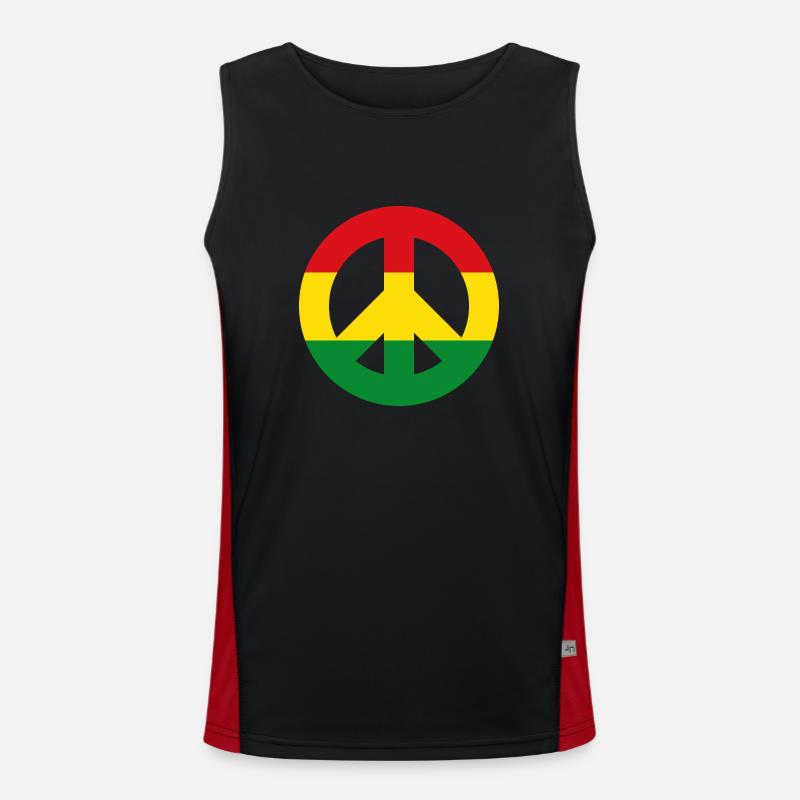 Friedenszeichen Reggae Funktionelles Kontrast-Tank Top für Männer 